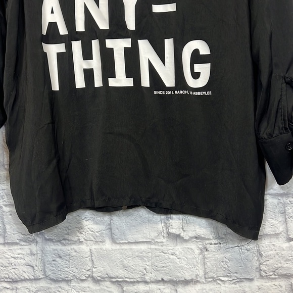 ABBEYLEE black blouse | size large - Picture 7 of 9
